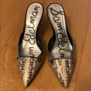 Sam Edelman Snake Skin leather heels.